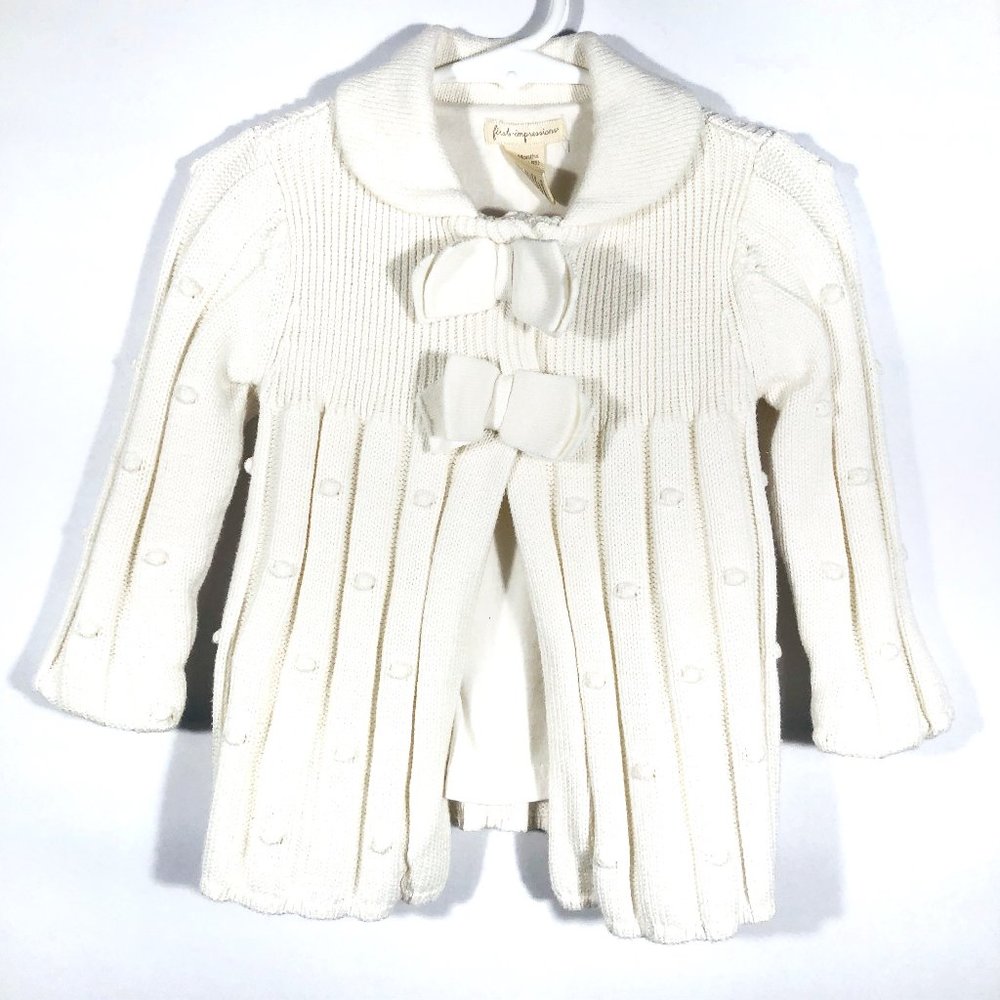 FIRST IMPRESSIONS Girls 12m Cardigan Cream Sweater